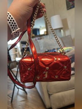 Juicy couture Red Quilted Mini Shoulder Bag with Gold Chain